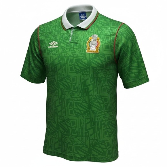 Umbro Other - Umbro Mexico 1994 World Cup Soccer Jersey Green Aztec Pattern Mens Large Vintage